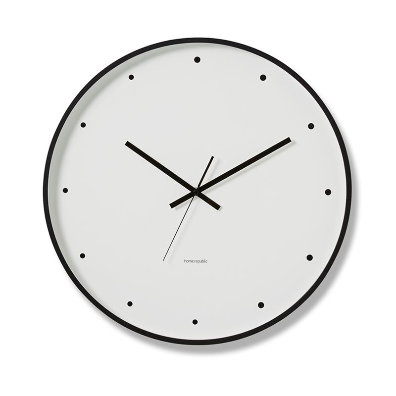 Noosa Clock White Polka Dot
