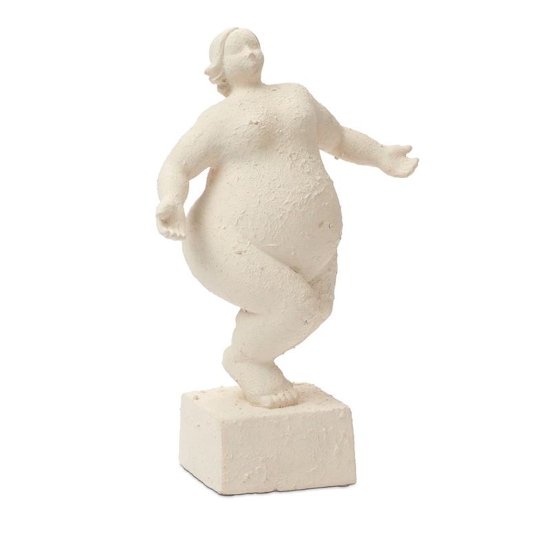 Dancing Romulus Facing White Statue