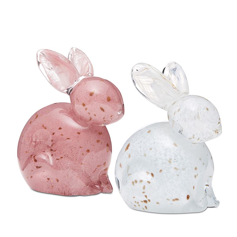 Easter Pink Standing Glass Rabbit 