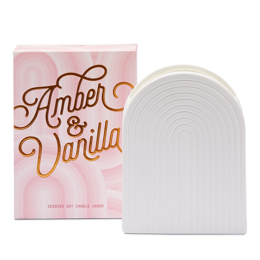 Deco Amber and Vanilla Candle 400g Adairs