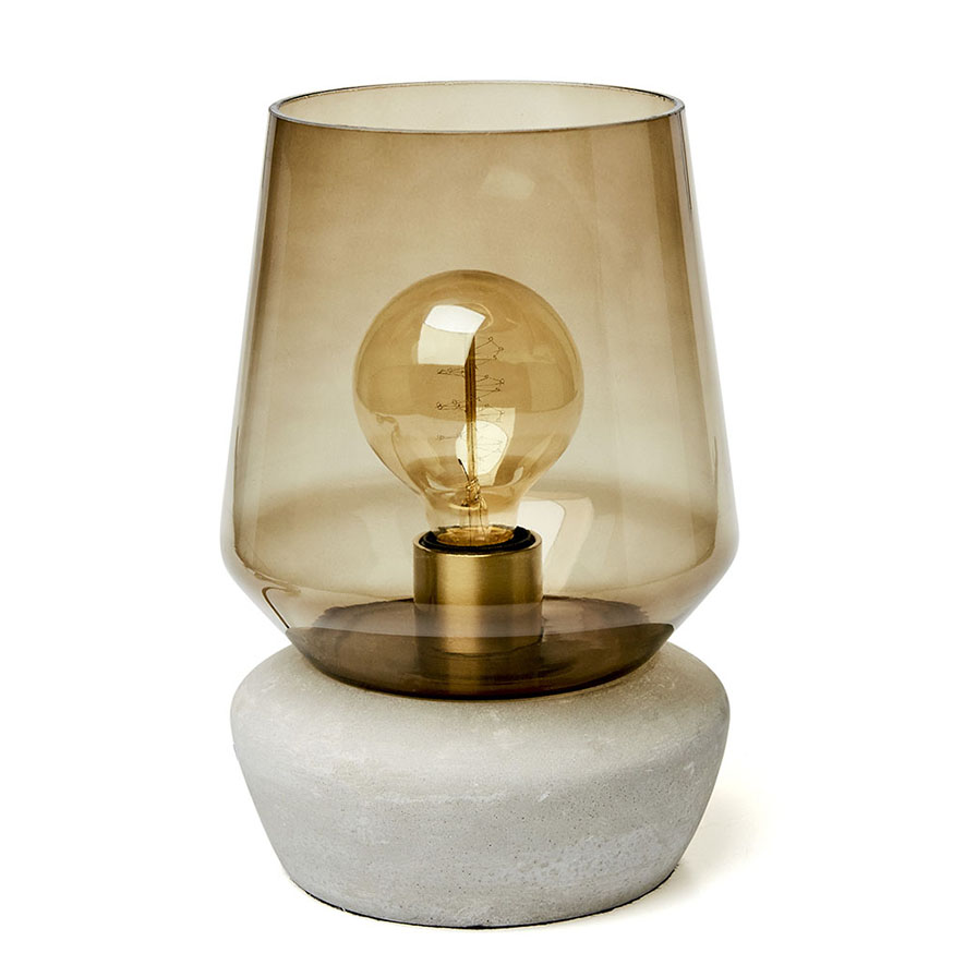 Home Republic Aeron Glass Table Lamp Smoke Adairs