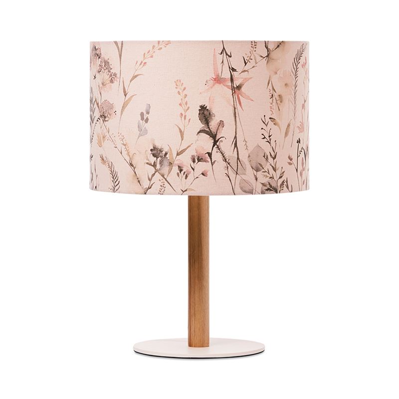 Pink Floral Printed Table Lamp