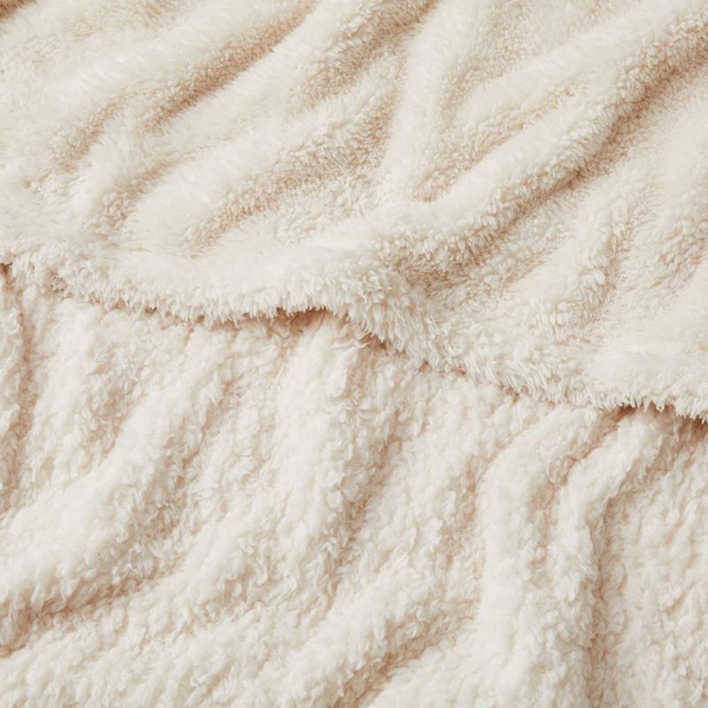 Kyrie Natural Fleece Blanket | Adairs