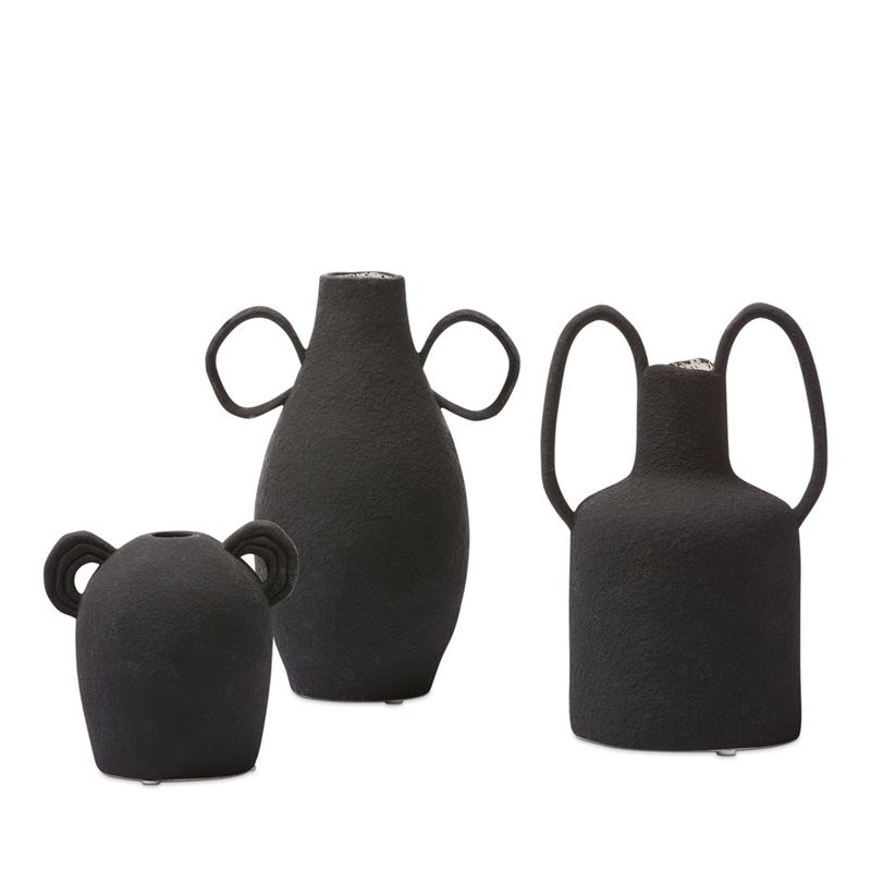 Amphora Black Thin Circle Vase 
