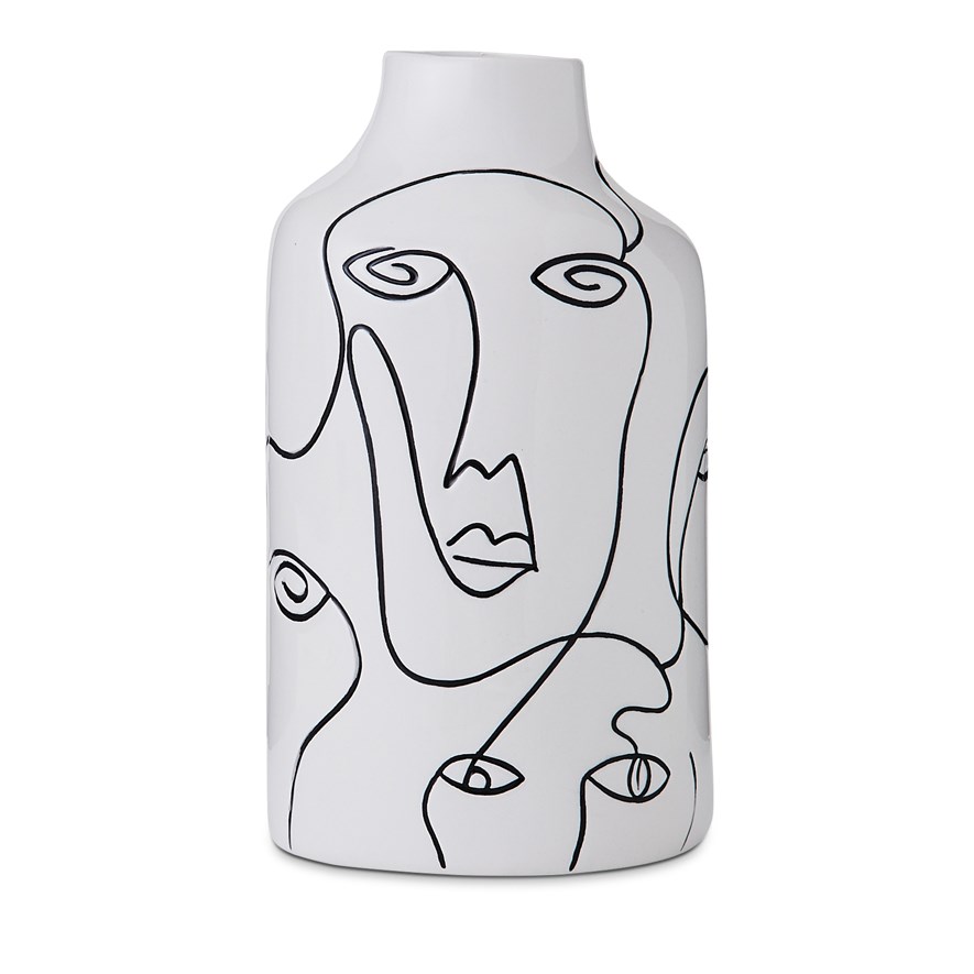 Abstract White & Black Vase Adairs