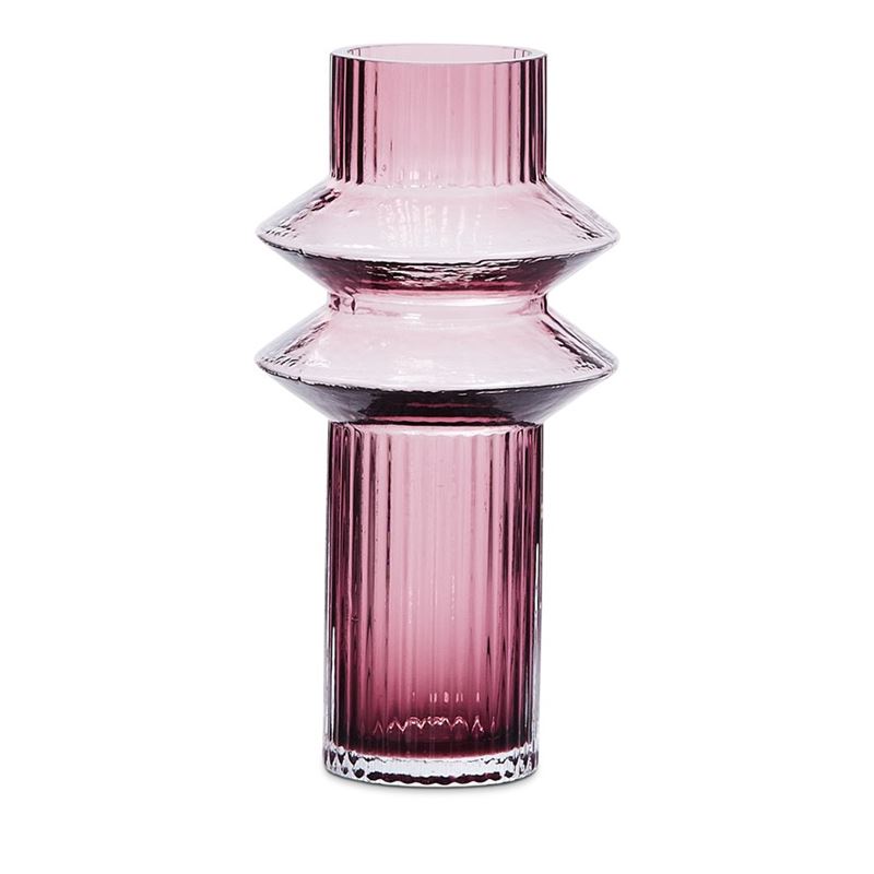 Angled Glass Pink Small Vase