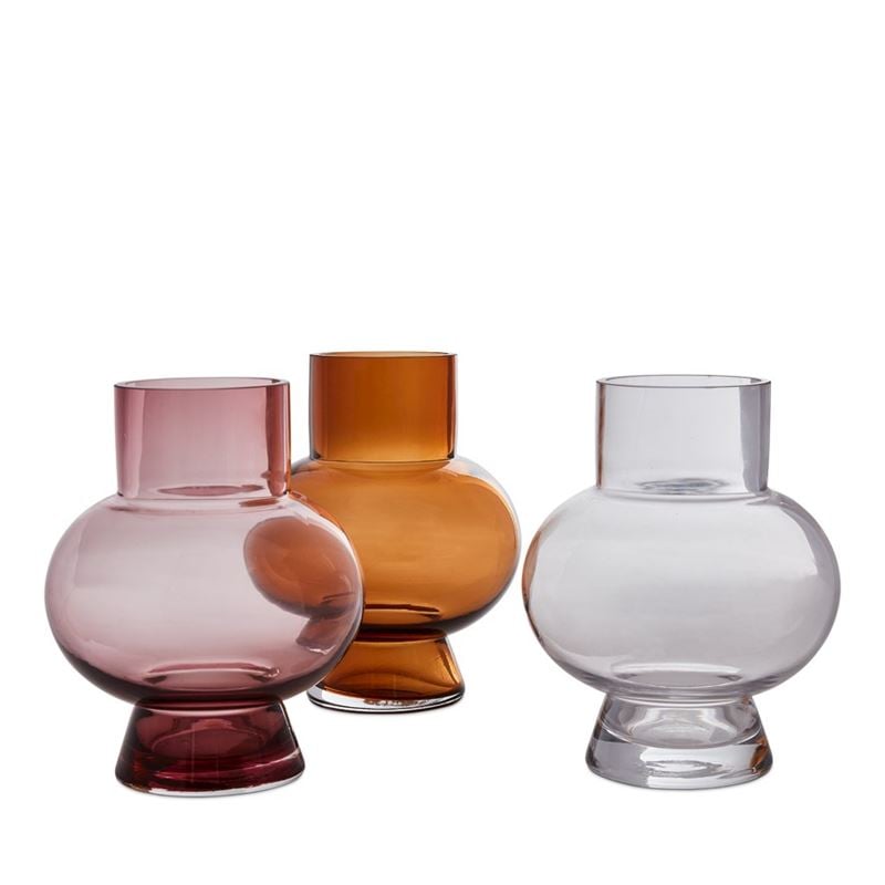 Marsala Dark Amber Glass Vase 