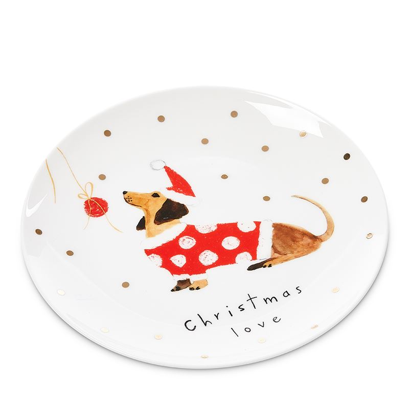 Christmas Servingware Dachshunds Plate