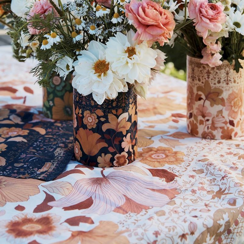 Wandering Folk Dawn Floral Linen Tablecloth