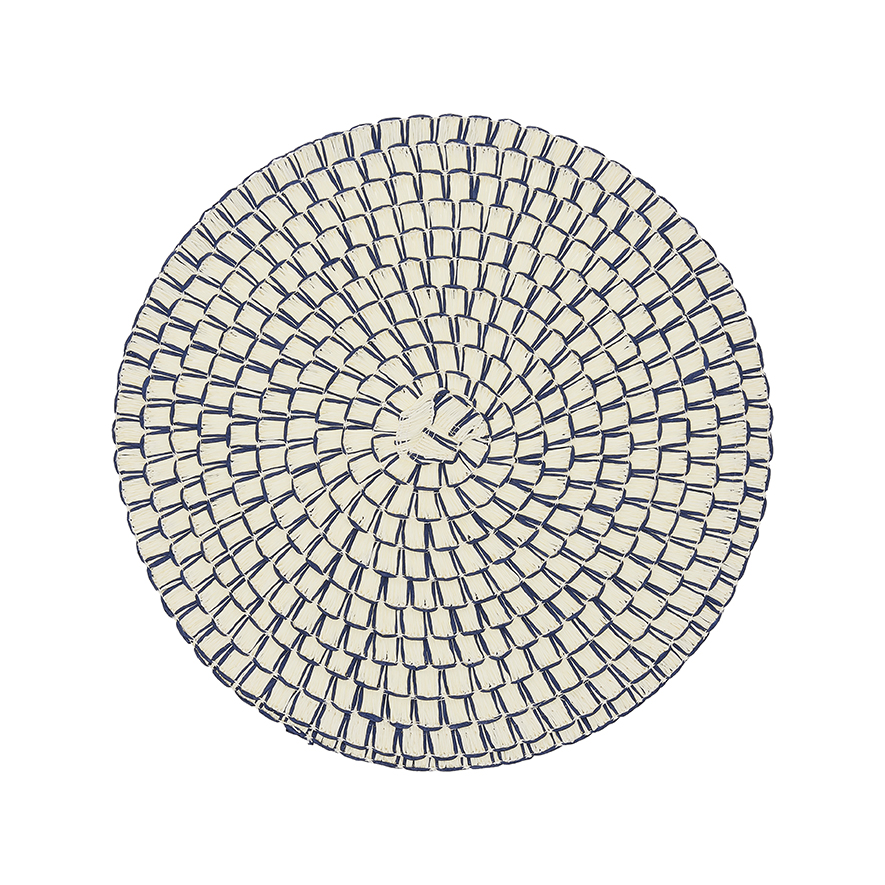 Home Republic Peacock Placemats Pack of 4 Navy Adairs