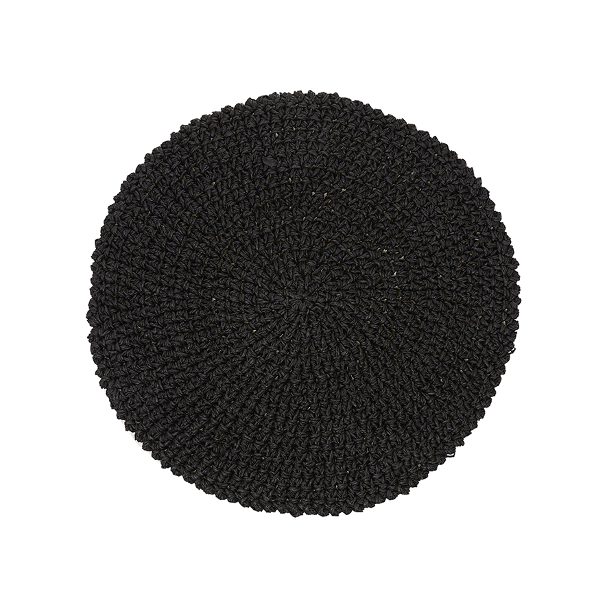 Crochet Placemats Pack of 2 Black Adairs