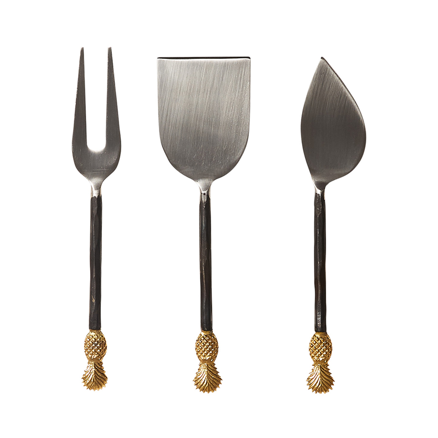 Home Republic Pineapple Cheese Set Gold Adairs
