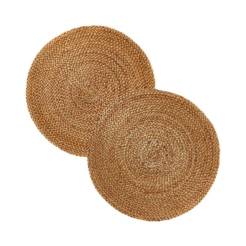 Sicily Collection Pack of 2 Dark Natural Round Placemats