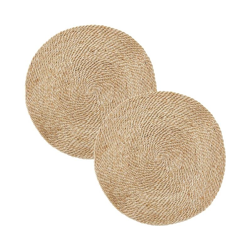 Sicily Collection Pack of 2 Natural Round Placemats