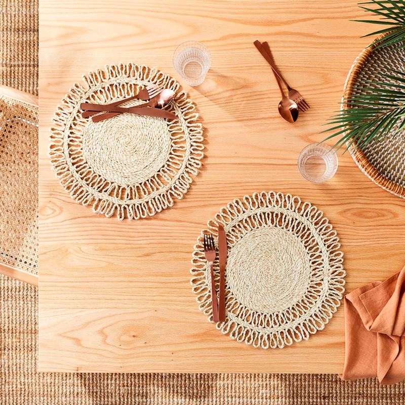 Sicily Collection Pack of 2 Natural Sun Placemats