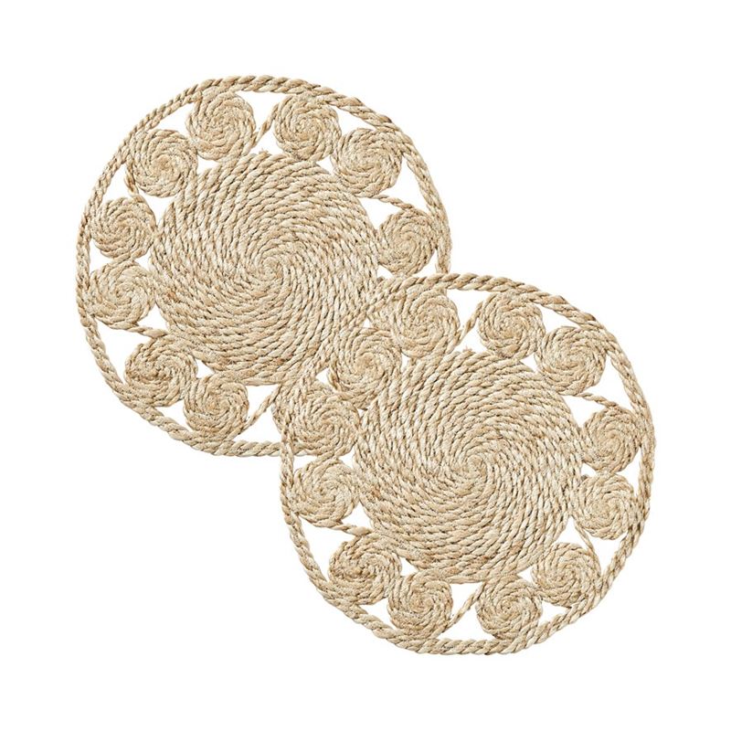 Sicily Collection Natural Runner Swirl Placemat Pack of 2