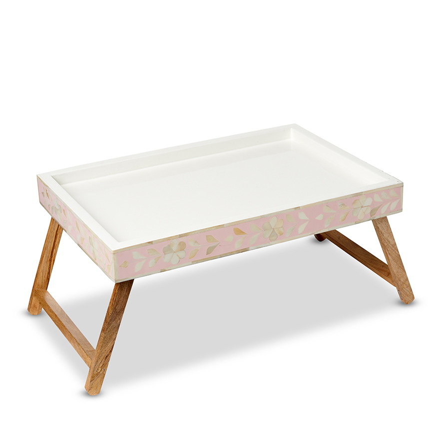 Priya Pink & White & Natural Breakfast Tray Adairs