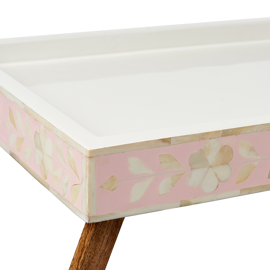 Priya Pink & White & Natural Breakfast Tray Adairs