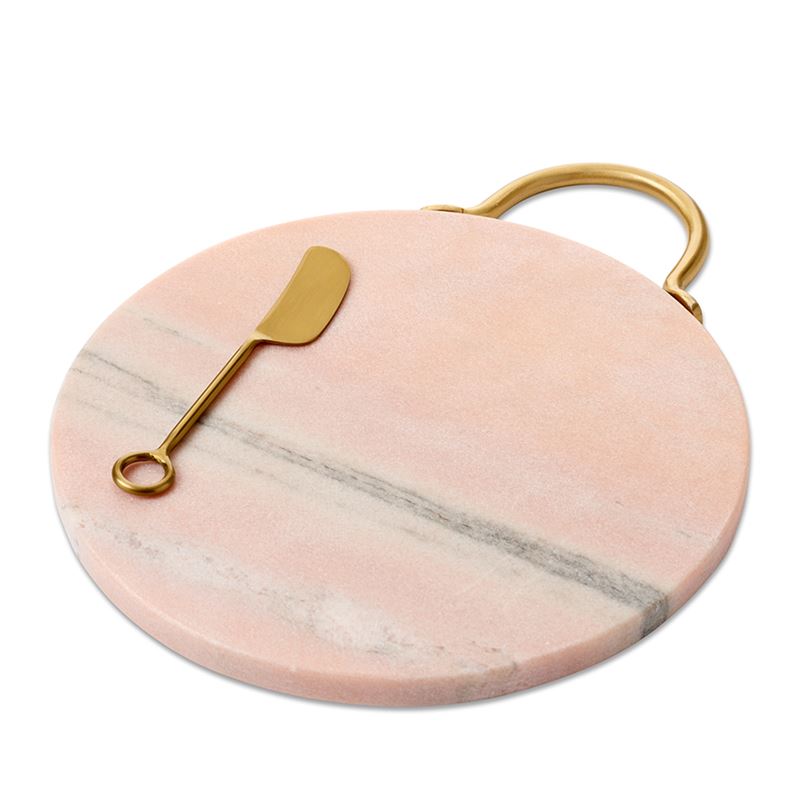 Salerno Marble Pink & Gold Cheese Set