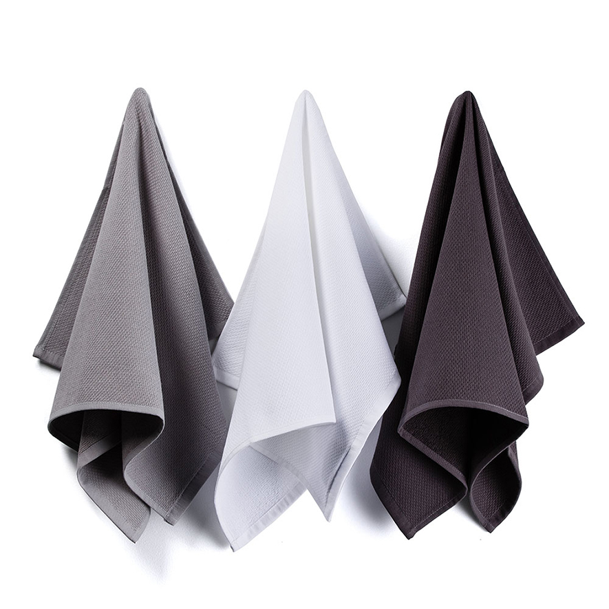 Luxe Grey Tea Towel 3 Pack