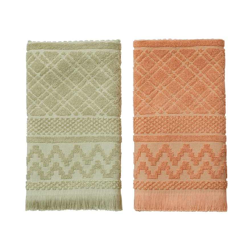 Turin Green Tea and Sugar Pink Tea Towels Adairs