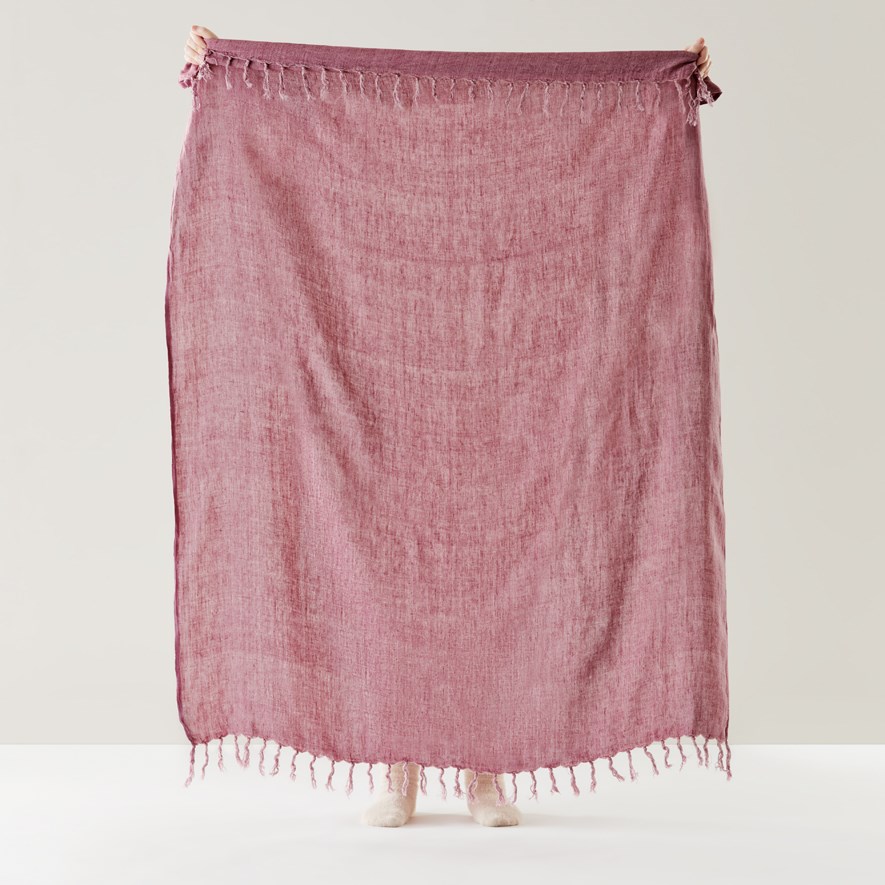 Malmo Amethyst Linen Throw Adairs