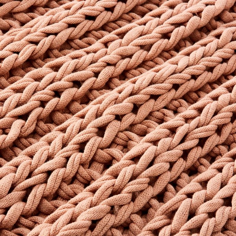 Newport Pink Salt Chunky Knit Throw