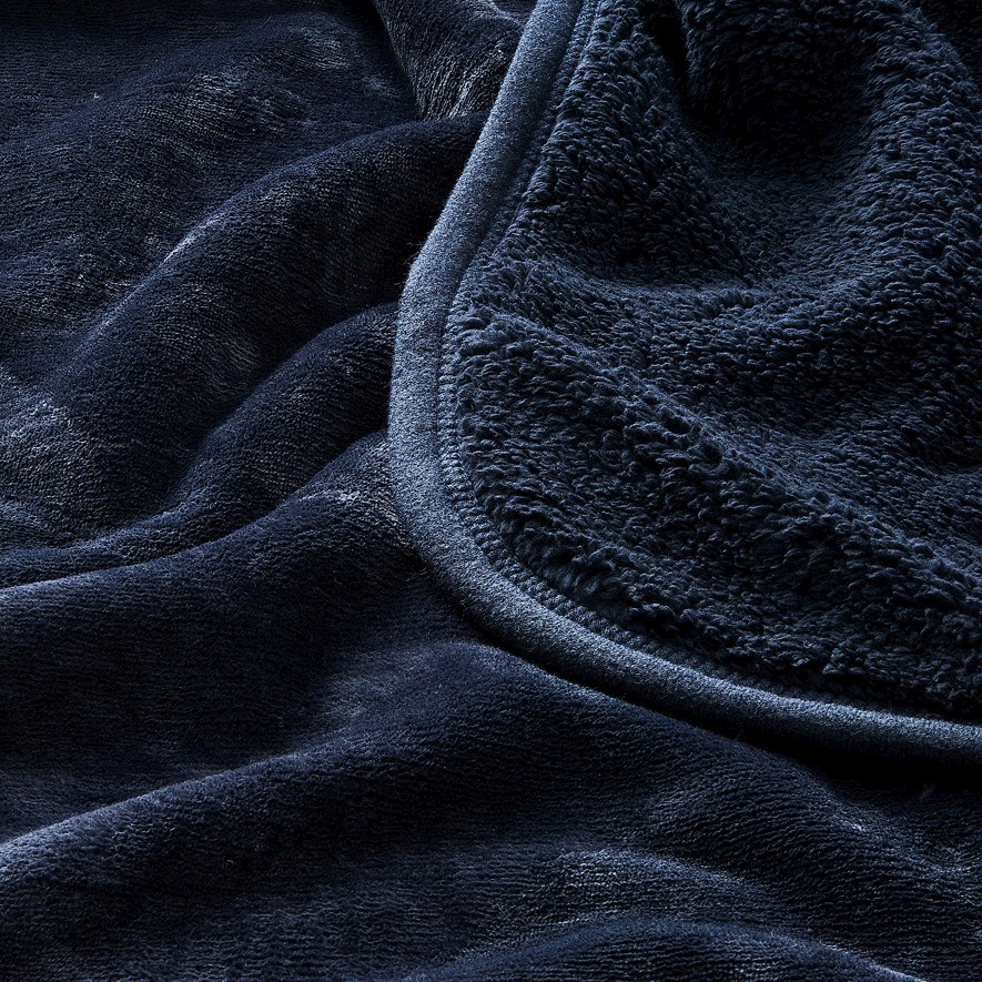 Sherpa Navy Blanket Adairs
