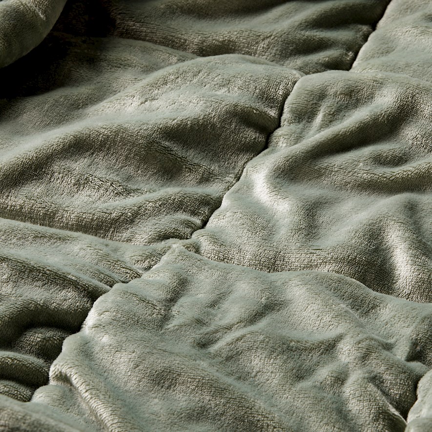 Plush Sage Quilted Blanket Adairs