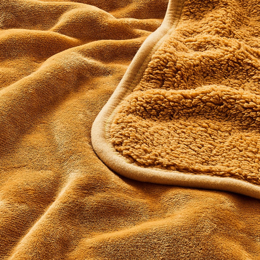 Sherpa Mustard Throw Adairs