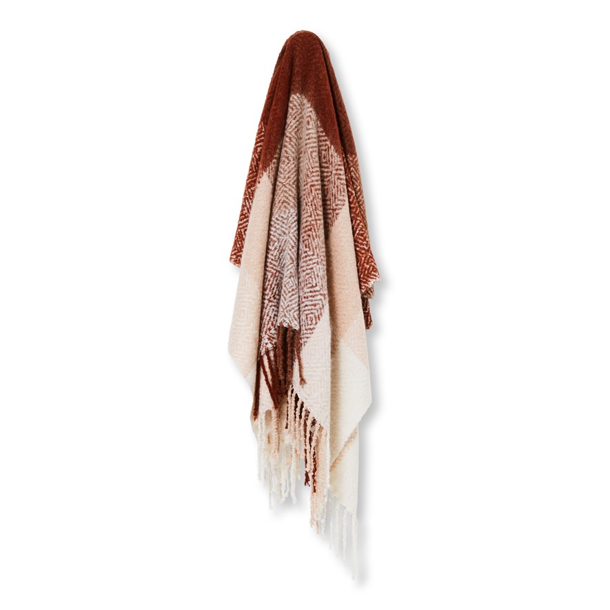 Cambridge Pink & Rust Throw | Adairs