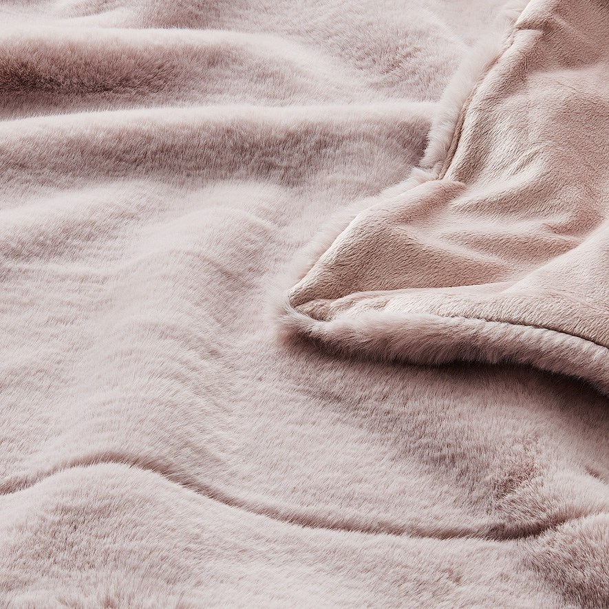 Astoria Dusty Pink Fur Blanket Adairs
