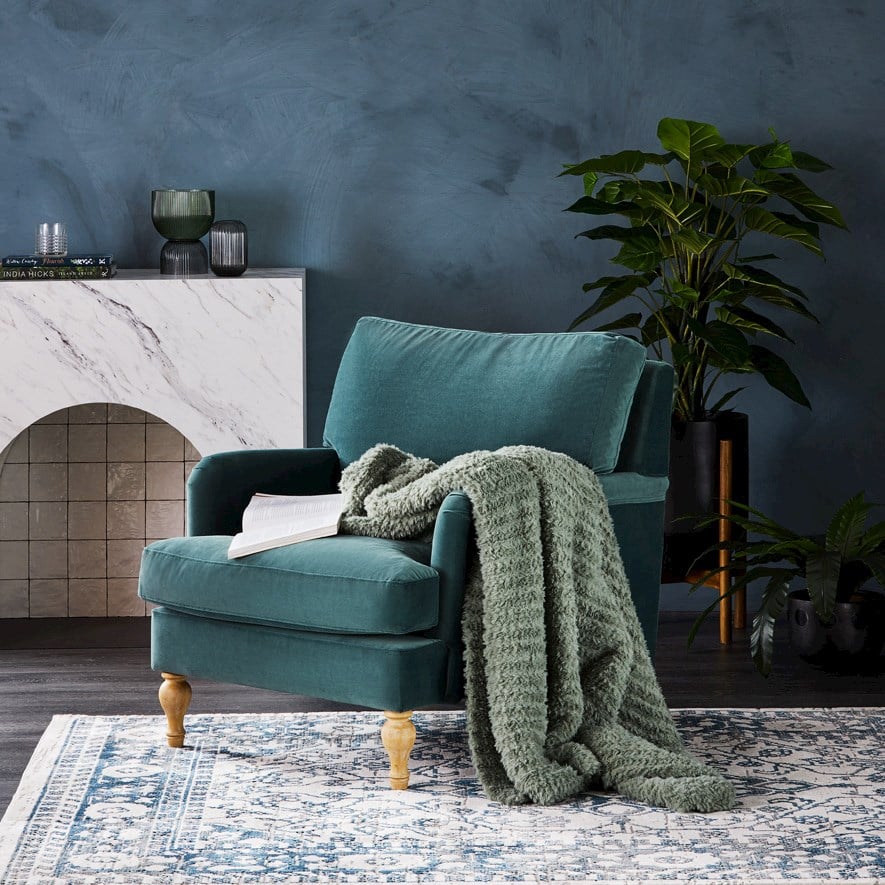 Munich Sage Feather Yarn Throw Adairs