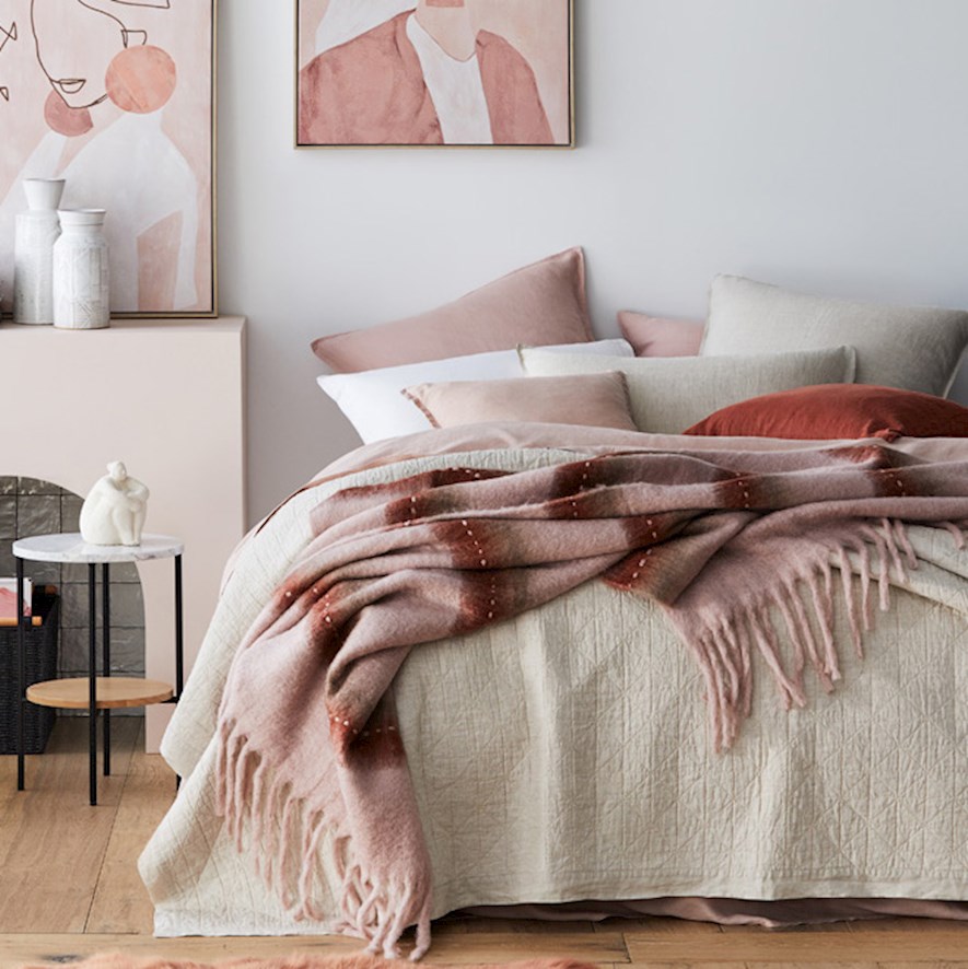Pink mohair throw best sale