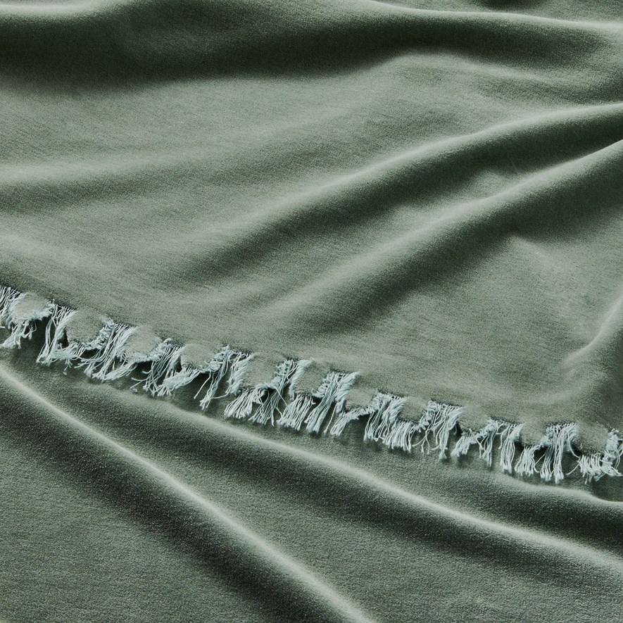 Elwood Sage Velvet Throw Adairs