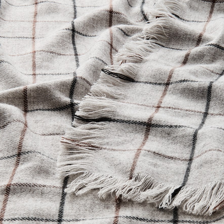 Grey checked throw best sale