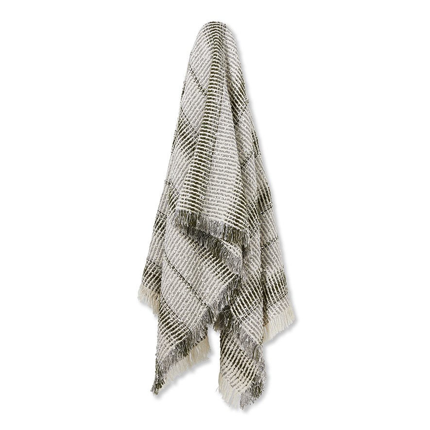 Mirabel Natural & Green Throw Adairs
