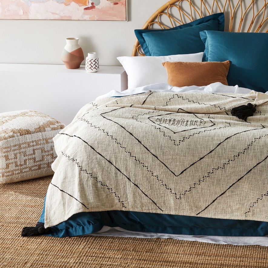 Zuma Natural & Black Throw Adairs