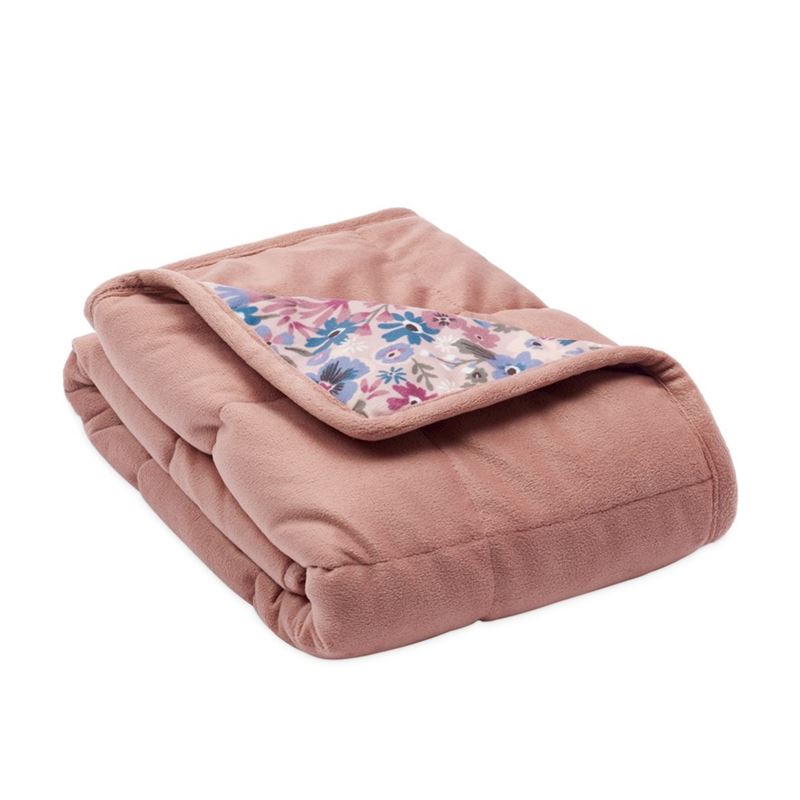 Weighted Dusty Pink & Floral Lap Throw - 2kg