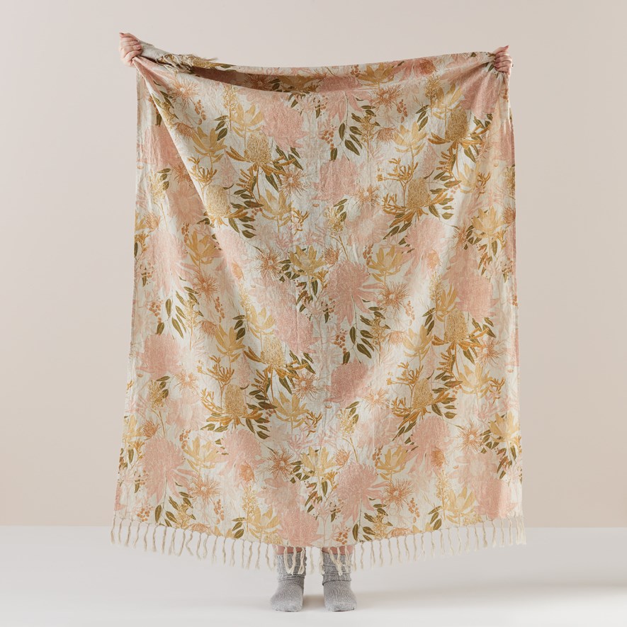 Winter Native Flora Natural Throw Adairs