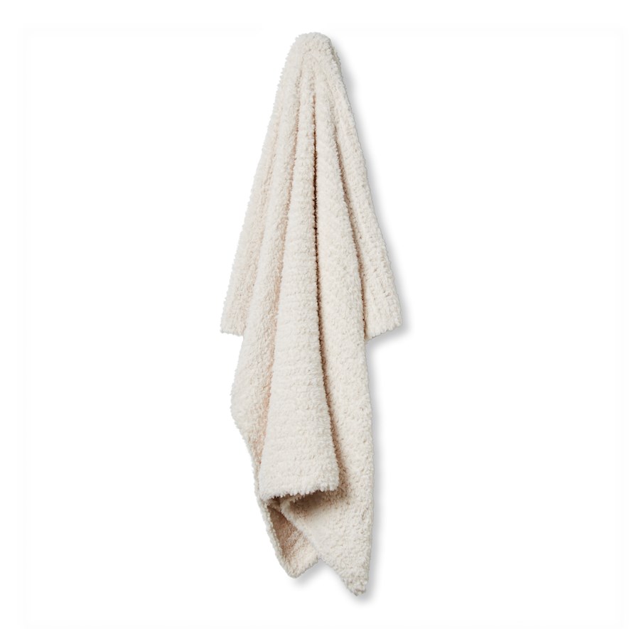 Munich Winter White Feather Yarn Throw Adairs