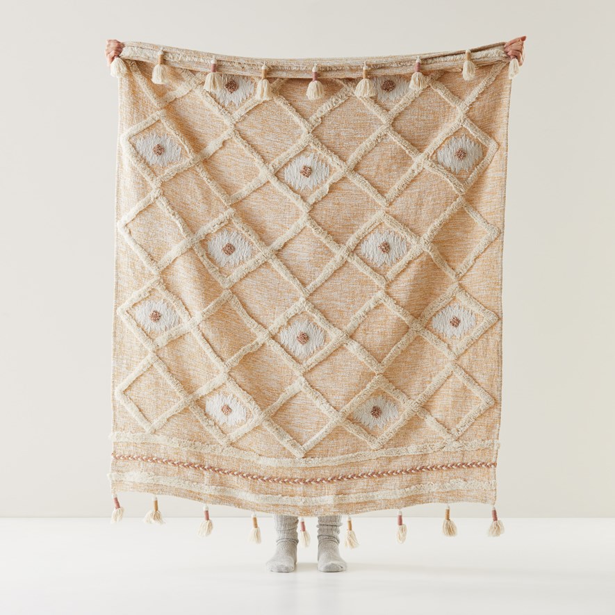 Lorca Natural & Pink Throw Adairs