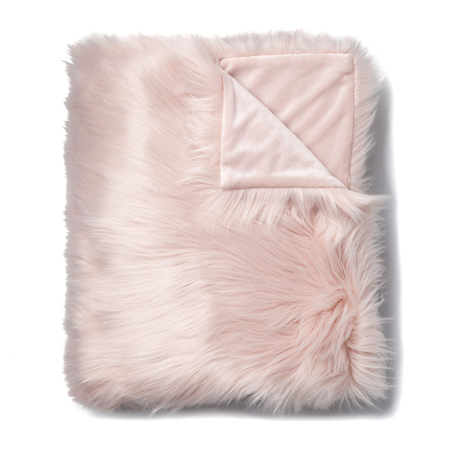 Alpine Dusty Pink Fur Throw Adairs