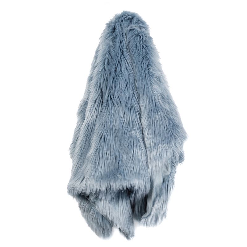 Alpine Ice Blue Fur Throw