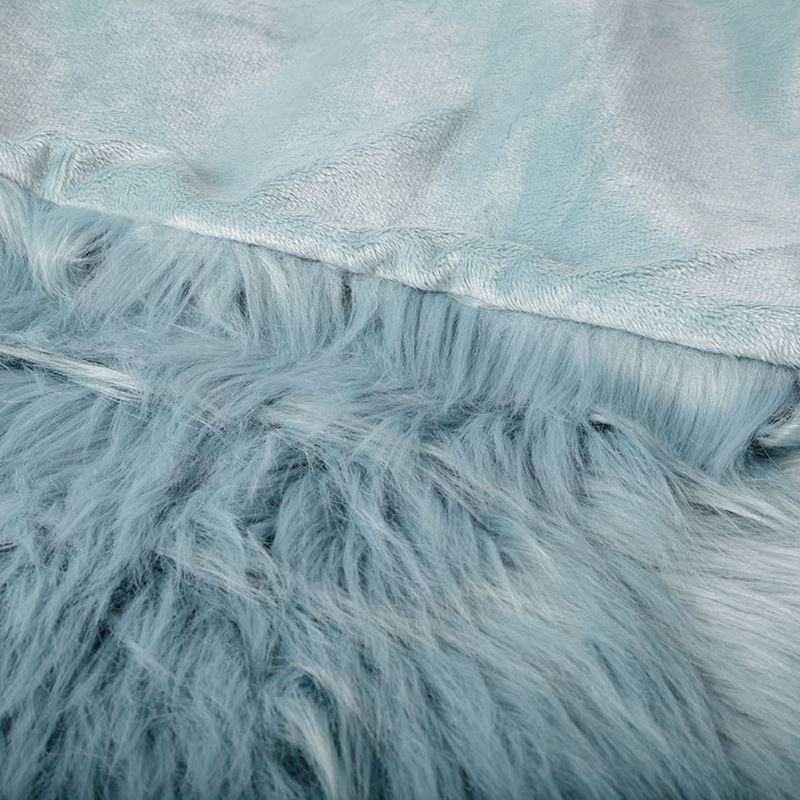 Alpine Ice Blue Fur Throw