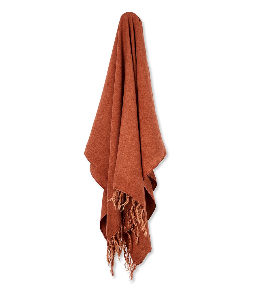 Malmo Rust Linen Throw