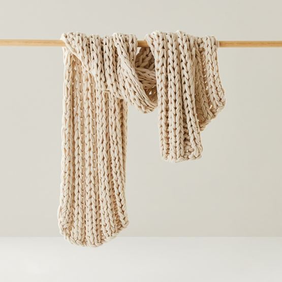 Newport Natural Chunky Knit Throw