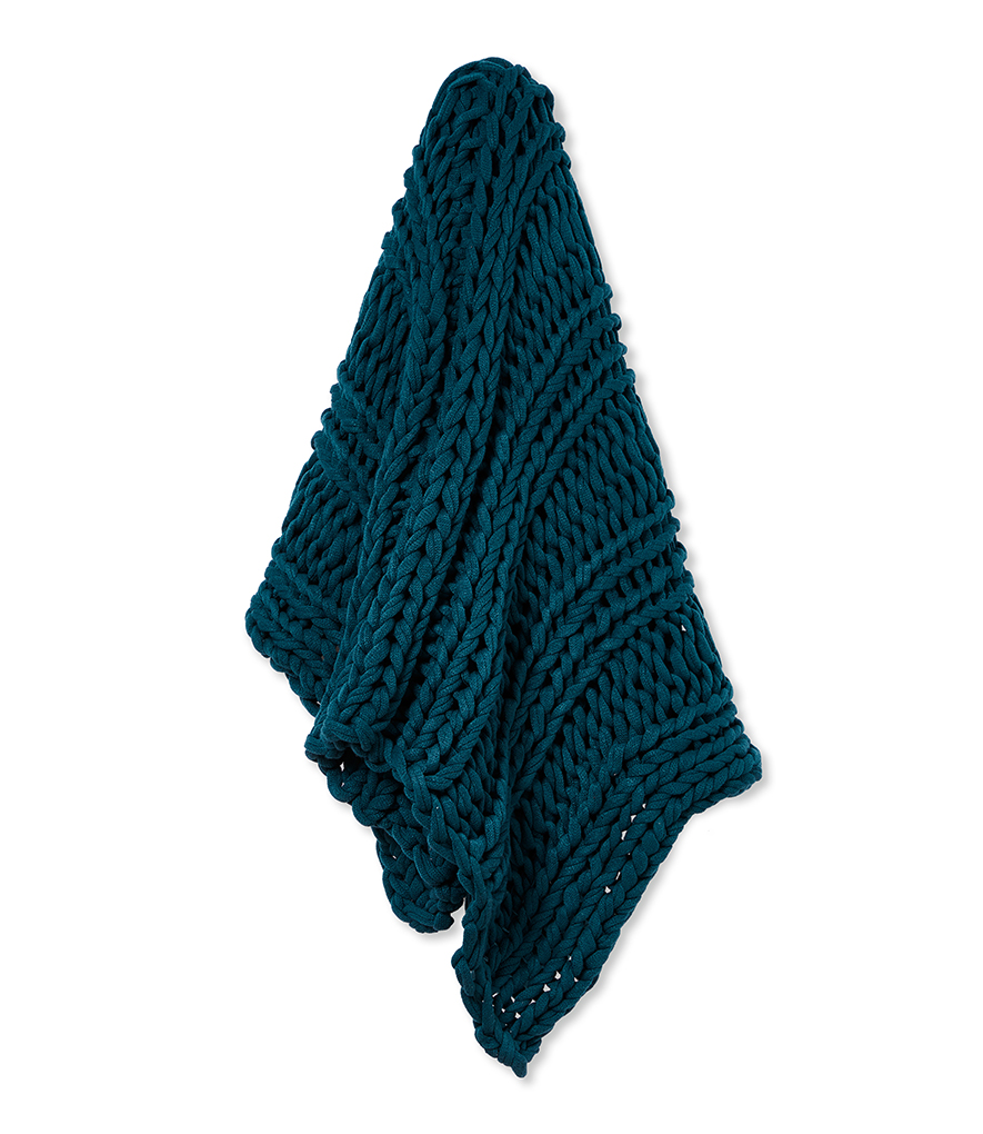 Home Republic Newport Teal Chunky Knit Throw Adairs