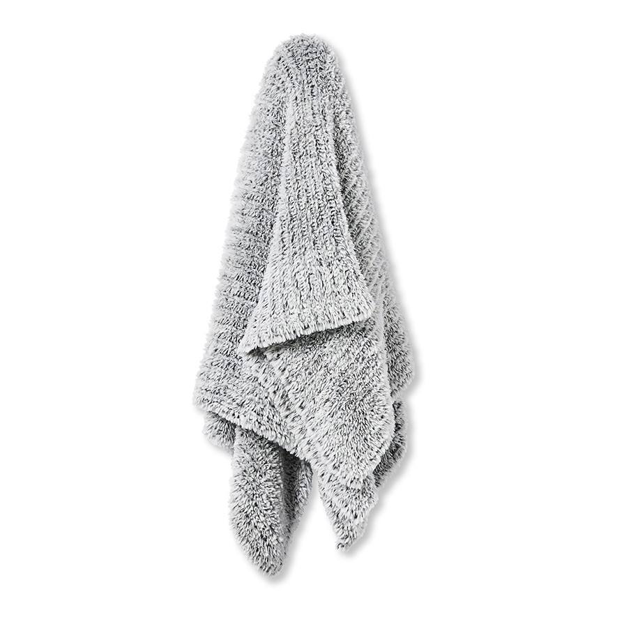 Munich Grey Feather Yarn Throw Adairs