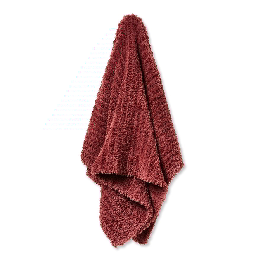 Munich Rust Feather Yarn Throw Adairs